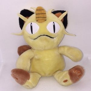 Pokemon Meowth Nintendo Plush Stuffed Toy 1998 Yellow